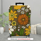 1-Piece Floral Pattern Retro Vintage Colorful Artistic Luggage  Suitcase Luggage Cover, Stretch Protective Sleeve