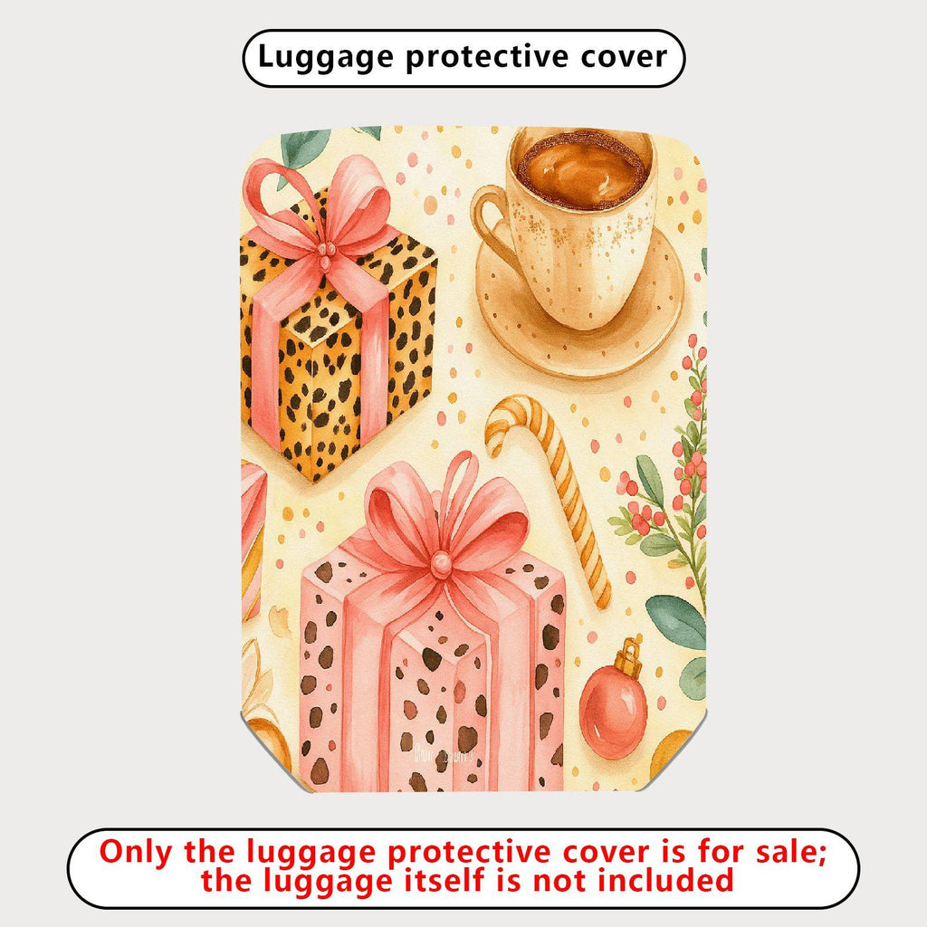 1-Piece Gift Coffee Leopard Candy Ornament Holiday  Suitcase Luggage Cover, Stretch Protective Sleeve