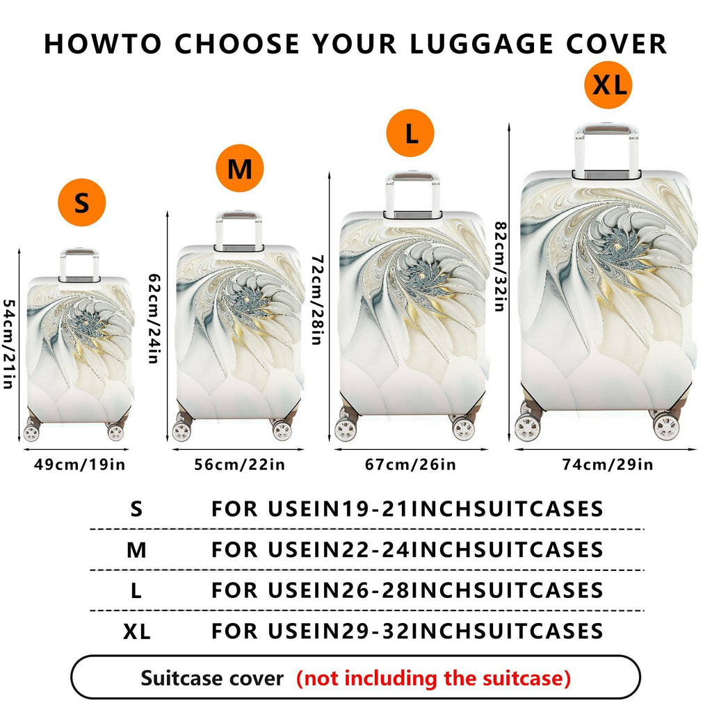 1-Piece Abstract Artistic Elegant Swirling Floral Colorful  Suitcase Luggage Cover, Stretch Protective Sleeve