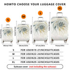1-Piece Abstract Artistic Elegant Swirling Floral Colorful  Suitcase Luggage Cover, Stretch Protective Sleeve