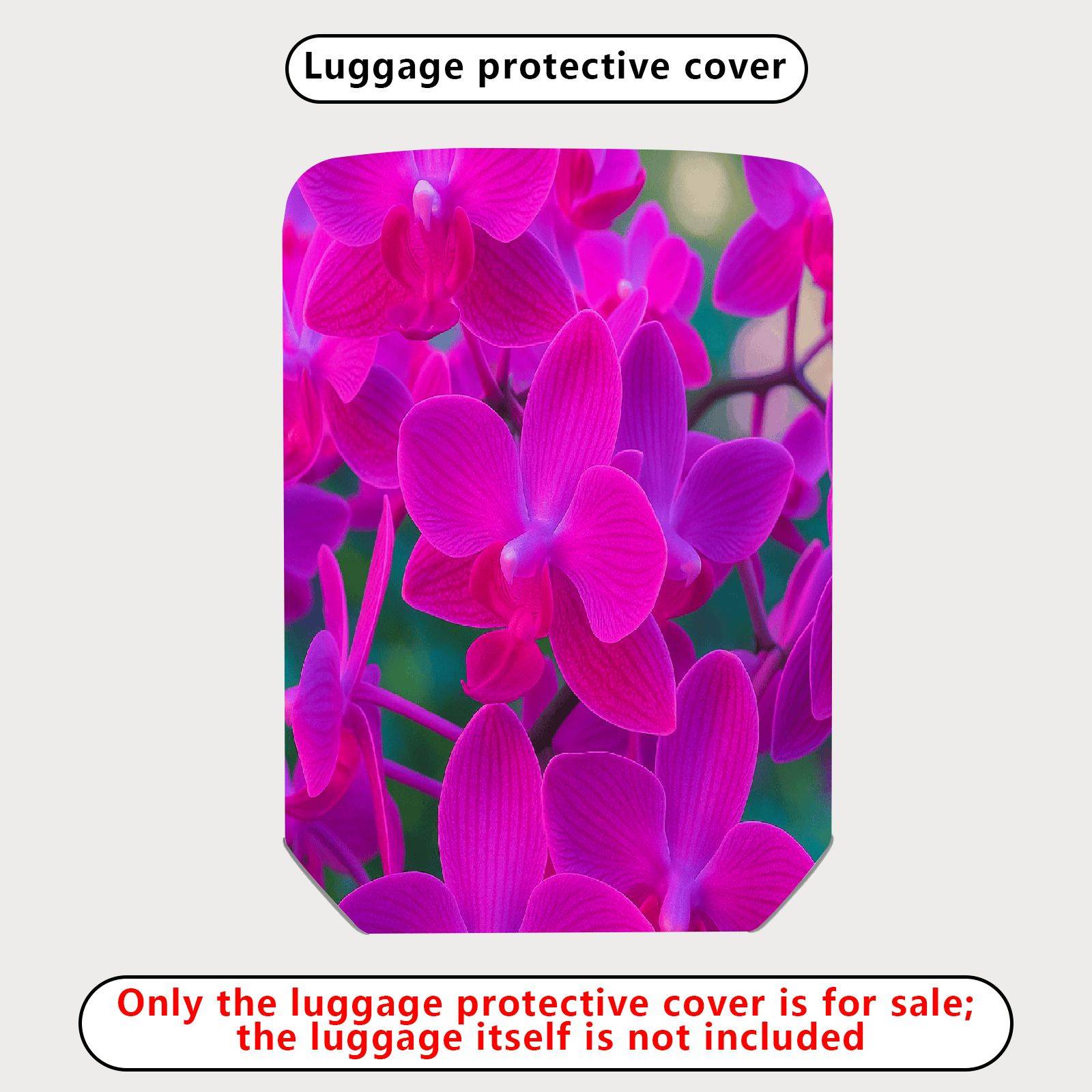 1-Piece Orchid Floral Pink Nature Vibrant Exotic  Suitcase Luggage Cover, Stretch Protective Sleeve