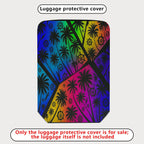 1-Piece Rainbow Palm Tree Nautical Vivid Beach Holiday  Suitcase Luggage Cover, Stretch Protective Sleeve