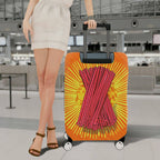 1-Piece Festive Orange Firecrackers Holiday Celebration Vibrant  Suitcase Luggage Cover, Stretch Protective Sleeve