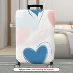 1-Piece Abstract Pastel Blue Heart Travel Luggage  Suitcase Luggage Cover, Stretch Protective Sleeve