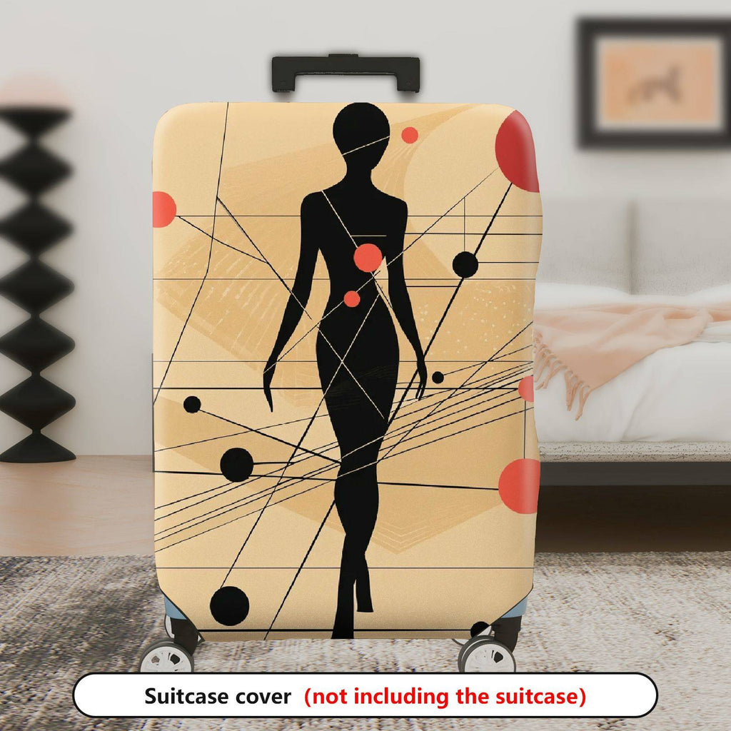 1-Piece Abstract Silhouette Geometric Pattern Modern Stylish  Suitcase Luggage Cover, Stretch Protective Sleeve