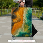 1-Piece Abstract Colorful Artistic Ocean Sand Floral Wave  Suitcase Luggage Cover, Stretch Protective Sleeve