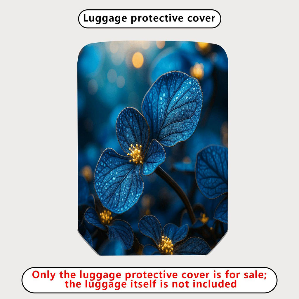 1-Piece Blue Floral Nature Abstract Artistic Elegant  Suitcase Luggage Cover, Stretch Protective Sleeve