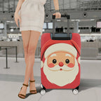 1-Piece Santa Claus Cute Red Christmas Holiday Festive  Suitcase Luggage Cover, Stretch Protective Sleeve