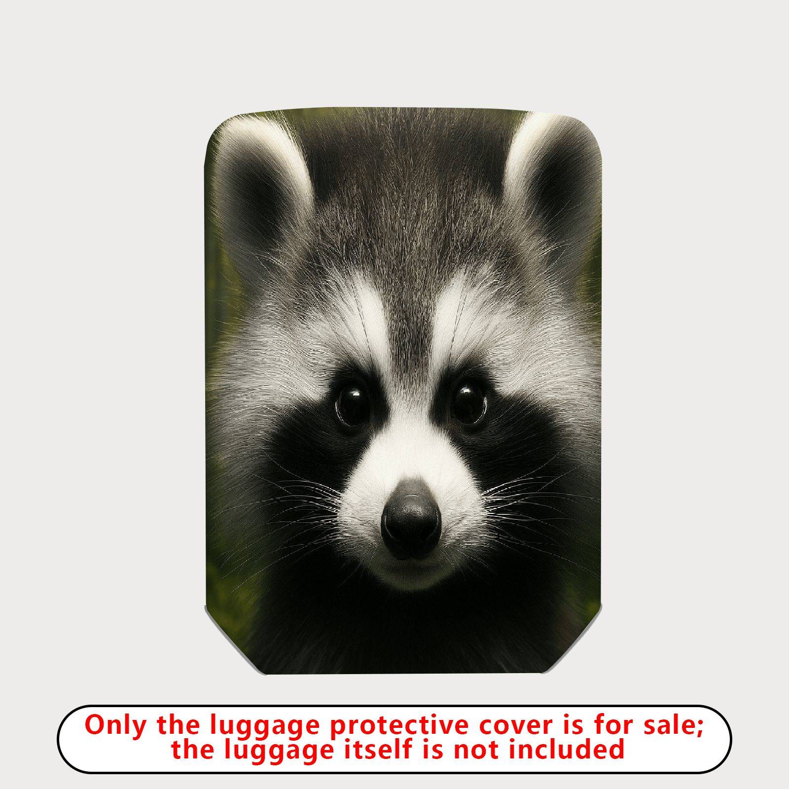 1-Piece Cute Animal Raccoon Face Wildlife Nature Fun  Suitcase Luggage Cover, Stretch Protective Sleeve