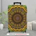 1-Piece Abstract Bohemian Floral Mandala Geometric Vibrant  Suitcase Luggage Cover, Stretch Protective Sleeve