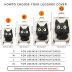 1-Piece Black Cat  Animal Cute Funny Stylish  Suitcase Luggage Cover, Stretch Protective Sleeve