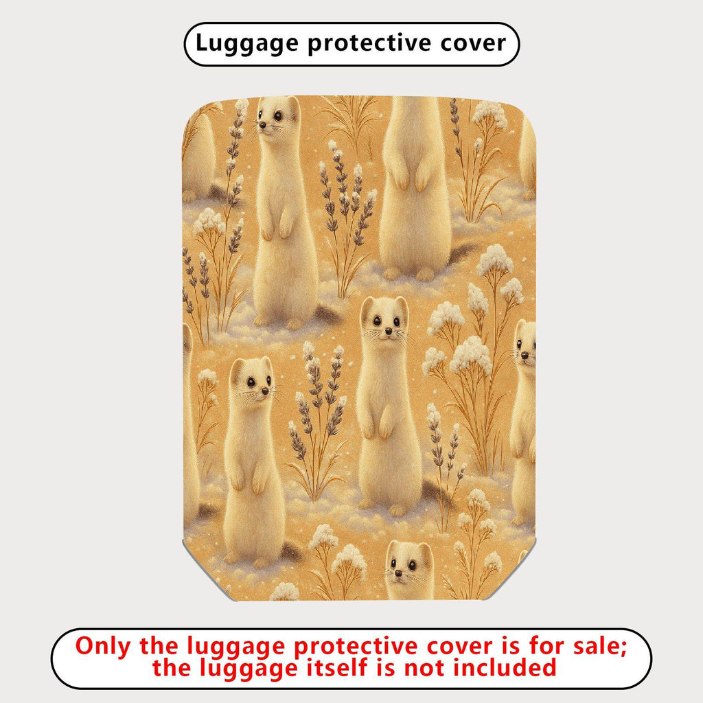 1-Piece Cute Weasel Animal Nature Pastel Art  Suitcase Luggage Cover, Stretch Protective Sleeve