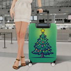 1-Piece Christmas Tree Festive Holiday Decoration Green Cheerful  Suitcase Luggage Cover, Stretch Protective Sleeve