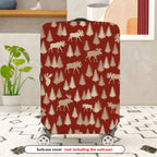 1-Piece Red Elk Christmas Holiday Forest Wildlife Vintage  Suitcase Luggage Cover, Stretch Protective Sleeve