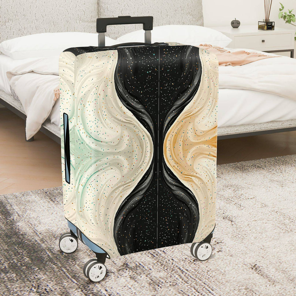 1-Piece Abstract Fluid Swirl Speckled Earthy Universe  Suitcase Luggage Cover, Stretch Protective Sleeve