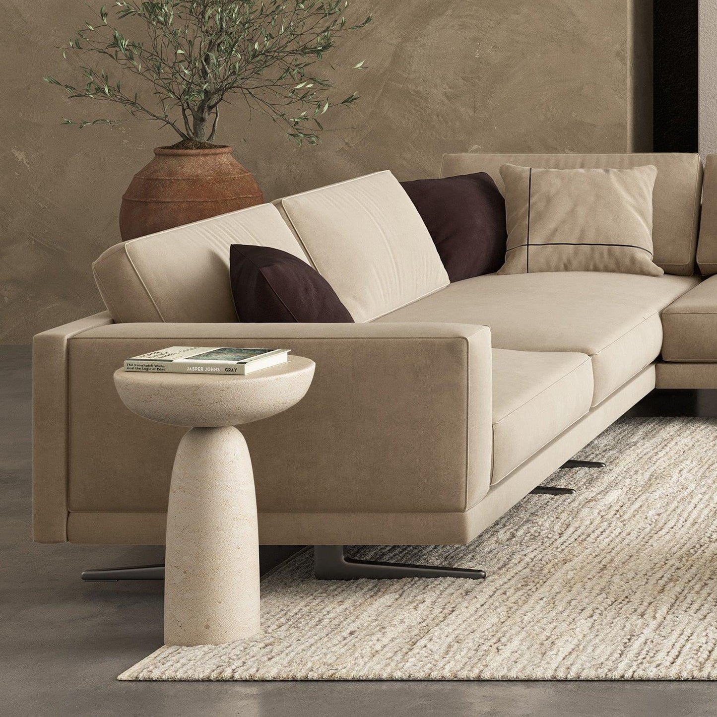 Table basse Rune en albâtre, petite taille