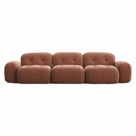 Canapé sectionnel Rune en velours terracotta