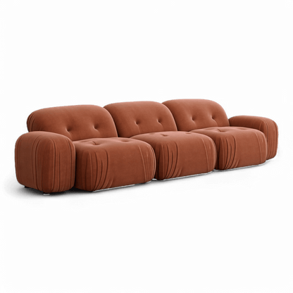 Canapé sectionnel Rune en velours terracotta