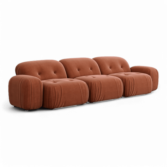 Canapé sectionnel Rune en velours terracotta