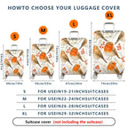 1-Piece Robin Bird Floral Berry Nature Christmas  Suitcase Luggage Cover, Stretch Protective Sleeve