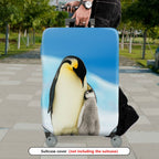 1-Piece Penguin Family Arctic Nature Wildlife Cute Travel  Suitcase Luggage Cover, Stretch Protective Sleeve