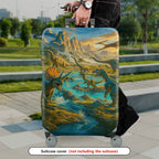 1-Piece Prehistoric Dinosaur Landscape Nature Adventure Wilderness Fossil  Suitcase Luggage Cover, Stretch Protective Sleeve