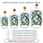 1-Piece Abstract Geometric Modern Artistic Colorful  Suitcase Luggage Cover, Stretch Protective Sleeve