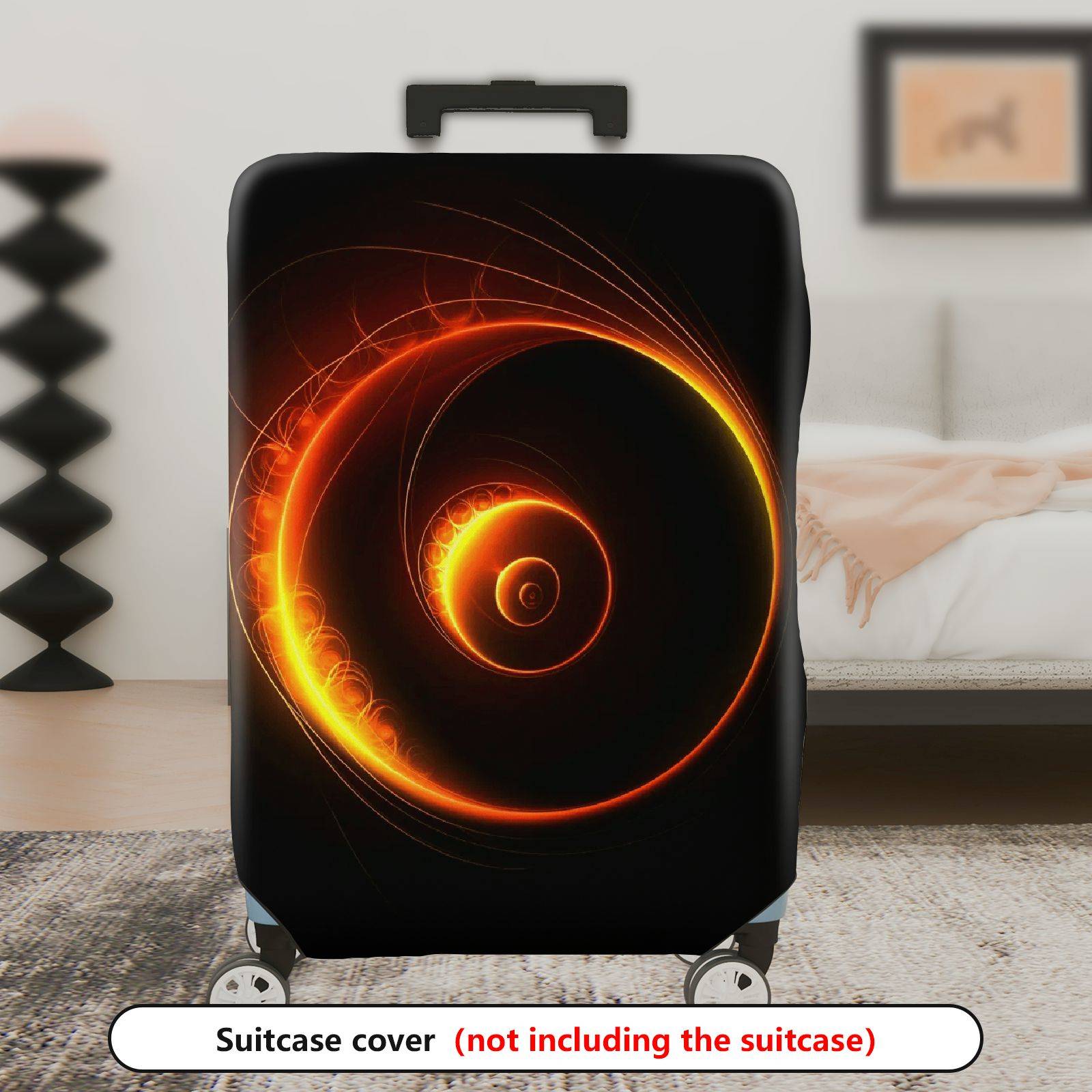 1-Piece Spiral Cosmic Abstract Vibrant Colorful Luminous  Suitcase Luggage Cover, Stretch Protective Sleeve