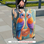 1-Piece Painted Feather Parrot Floral Abstract  Suitcase Luggage Cover, Stretch Protective Sleeve