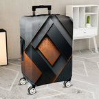 1-Piece Geometric Modern Industrial Abstract Metallic Neutral  Suitcase Luggage Cover, Stretch Protective Sleeve