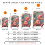 1-Piece Apple Fruit Bubble Blue Leaf Artistic Colorful  Suitcase Luggage Cover, Stretch Protective Sleeve