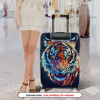 1-Piece Animal Tiger Colorful Vivid Artistic Graphic  Suitcase Luggage Cover, Stretch Protective Sleeve