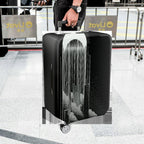 1-Piece Black White Abstract Geometric Futuristic Minimalistic  Suitcase Luggage Cover, Stretch Protective Sleeve