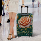 1-Piece Floral Rose Crystal Diamond Elegant Artistic  Suitcase Luggage Cover, Stretch Protective Sleeve