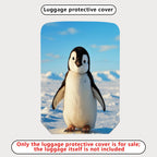 1-Piece Cute Adorable Penguin Snow Winter Travel  Suitcase Luggage Cover, Stretch Protective Sleeve