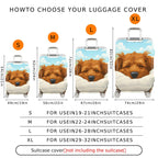 1-Piece Dog Sleeping Clouds Fun Cute Cozy  Suitcase Luggage Cover, Stretch Protective Sleeve