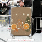 1-Piece Gingerbread Orange Cinnamon Christmas Holiday Star  Suitcase Luggage Cover, Stretch Protective Sleeve