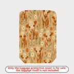 1-Piece Cute Cow Floral Pastoral Farm Animal Beige  Suitcase Luggage Cover, Stretch Protective Sleeve