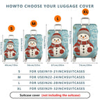 1-Piece Snowman Christmas Winter Holiday Festive Cheer  Suitcase Luggage Cover, Stretch Protective Sleeve