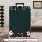 1-Piece Christmas Santa Claus Holiday Festive Joyful  Suitcase Luggage Cover, Stretch Protective Sleeve