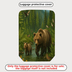 1-Piece Bear Forest Wildlife Scenic Nature Animal Landscape  Suitcase Luggage Cover, Stretch Protective Sleeve