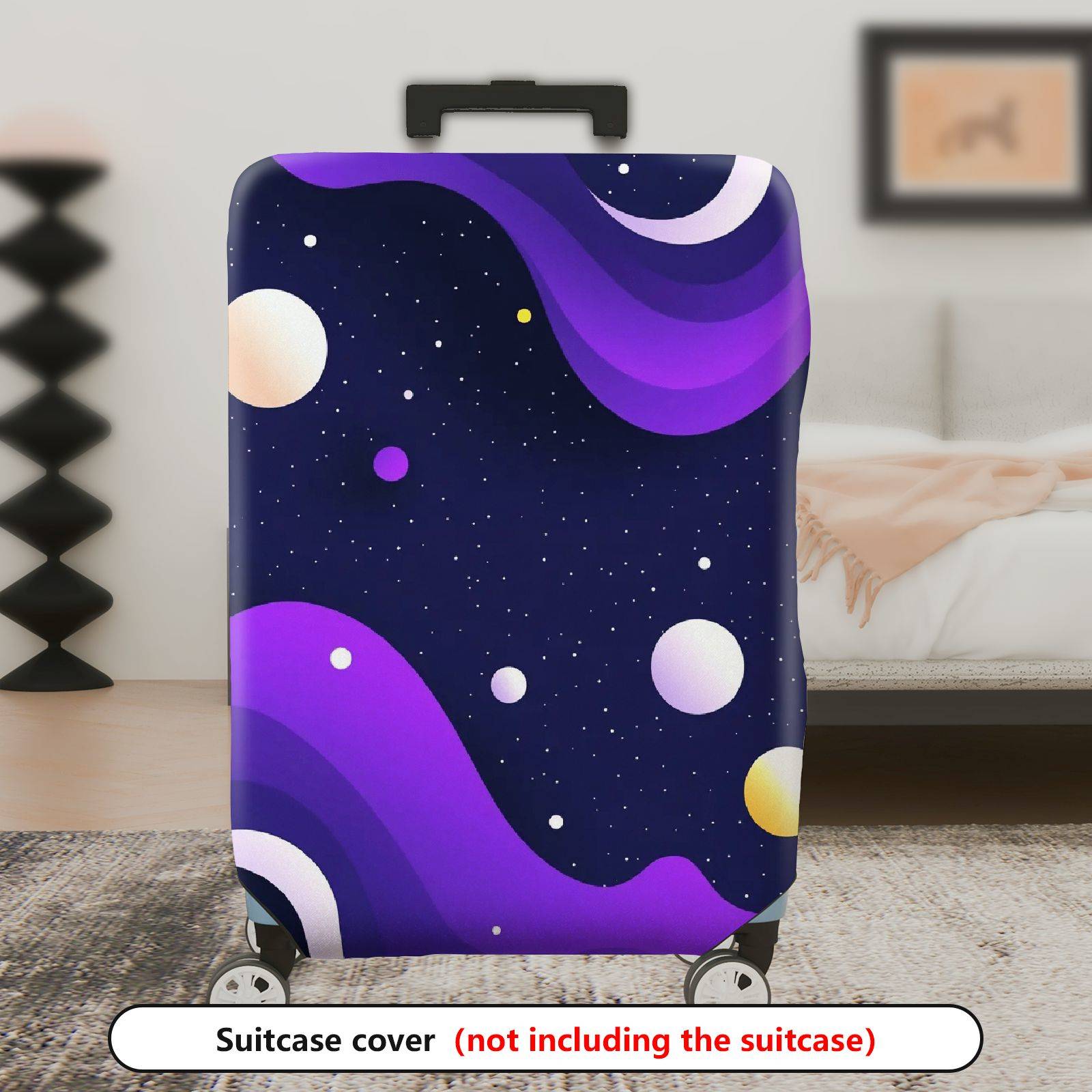 1-Piece Night Sky Galaxy Cosmic Stars Planets Abstract  Suitcase Luggage Cover, Stretch Protective Sleeve