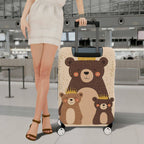 1-Piece Cute Bear Family Crown  Animal Travel  Suitcase Luggage Cover, Stretch Protective Sleeve