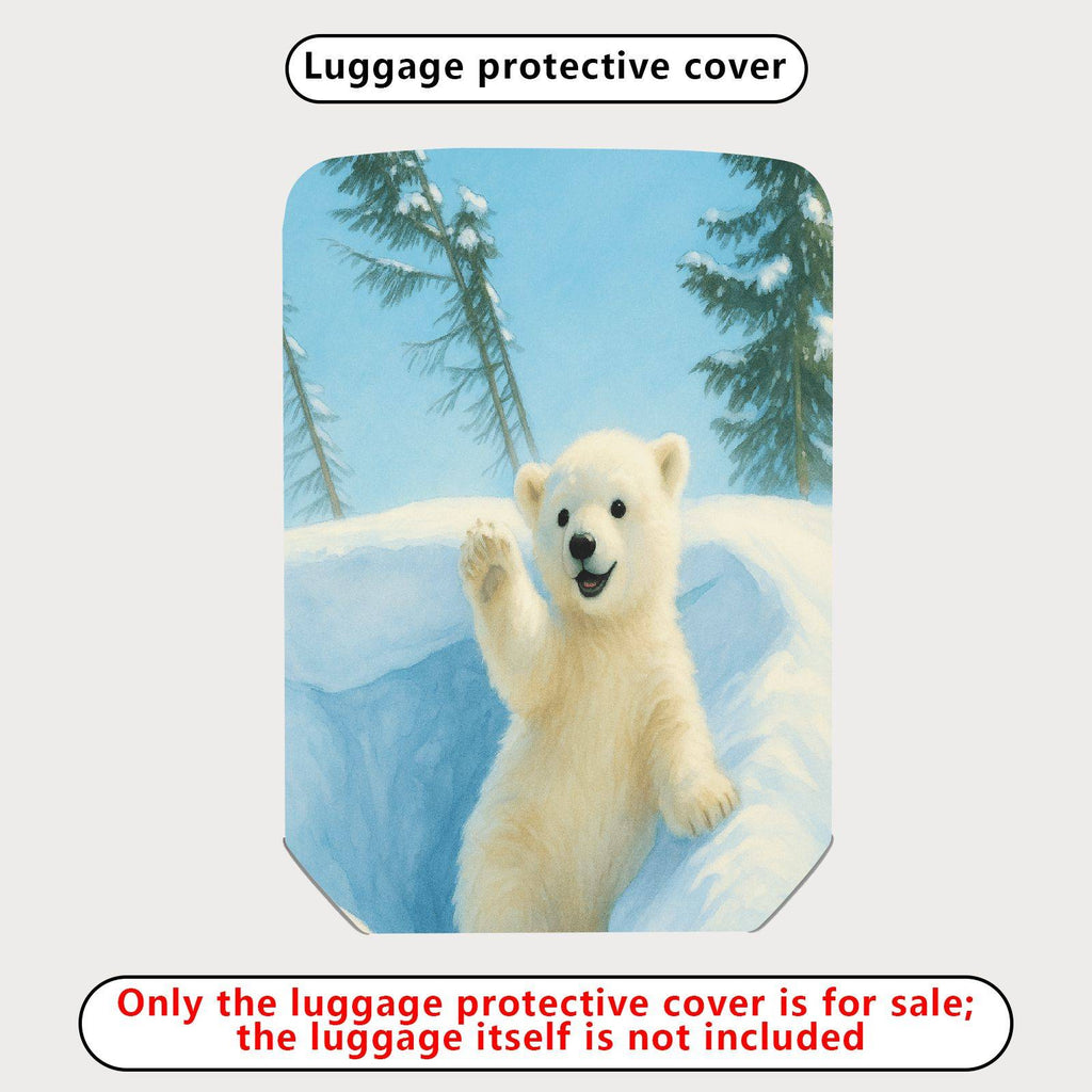 1-Piece Cute Polar Bear Winter Snow Forest Animal  Suitcase Luggage Cover, Stretch Protective Sleeve