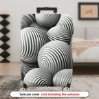1-Piece Monochrome Striped Abstract Geometric Illusion Artistic  Suitcase Luggage Cover, Stretch Protective Sleeve