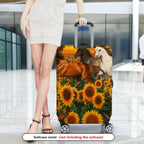 1-Piece Horse Sunflower Butterfly Sunset Landscape  Suitcase Luggage Cover, Stretch Protective Sleeve