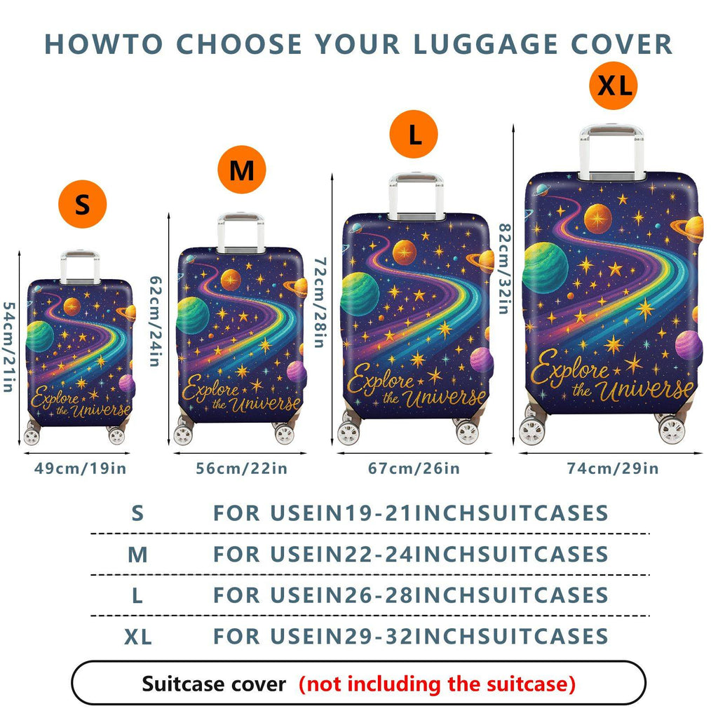 1-Piece Planet Star Galaxy Universe Cosmic Astronomy  Suitcase Luggage Cover, Stretch Protective Sleeve