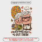 1-Piece Adventure Balloon Elderly Couple Love  Suitcase Luggage Cover, Stretch Protective Sleeve