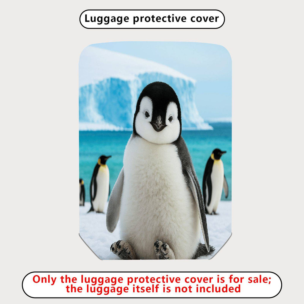 1-Piece Cute Penguin Arctic Ice Snow Wildlife Travel  Suitcase Luggage Cover, Stretch Protective Sleeve