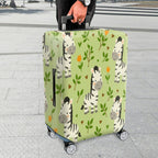 1-Piece Cute Zebra Animal Nature Floral Heart  Suitcase Luggage Cover, Stretch Protective Sleeve